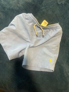 Polo by Ralph Lauren Light Blue Swim Shorts with Yellow Waistband boys